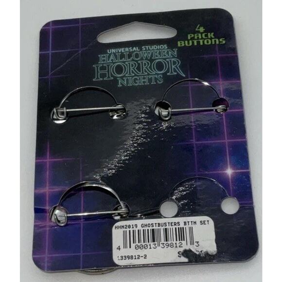 Universal Halloween Horror Nights 2019 Ghost Buster Button Set Missing 1 - Picture 2 of 2